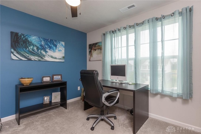 2225 Cold Stream Dr, Clearcreek Twp, OH 45458 - carpeted office space with baseboards and ceiling fan