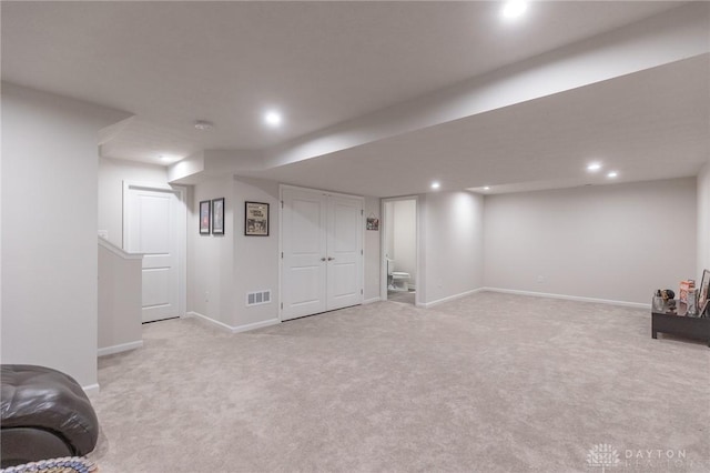 2225 Cold Stream Dr, Clearcreek Twp, OH 45458 - finished below grade area featuring light colored carpet and recessed lighting