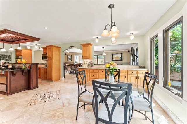 255 Belle Watlin Ct, Dayton, OH 45434 - dining room with a chandelier
