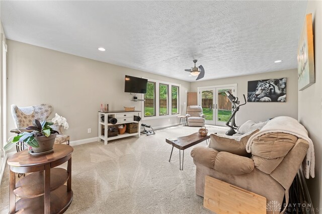 255 Belle Watlin Ct, Dayton, OH 45434 - carpeted living area featuring recessed lighting and a textured ceiling