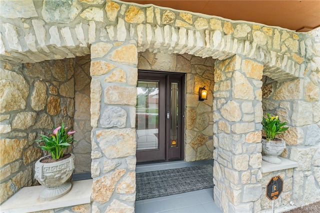 255 Belle Watlin Ct, Dayton, OH 45434 - doorway to property featuring stone siding