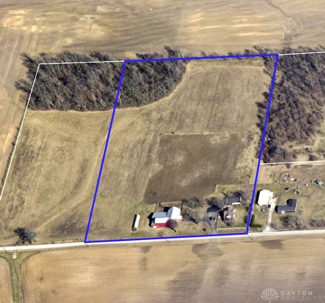 3054 Carpenter Rd, Jefferson Twp, OH 45335 - aerial overview of property's location featuring property parcel outlined