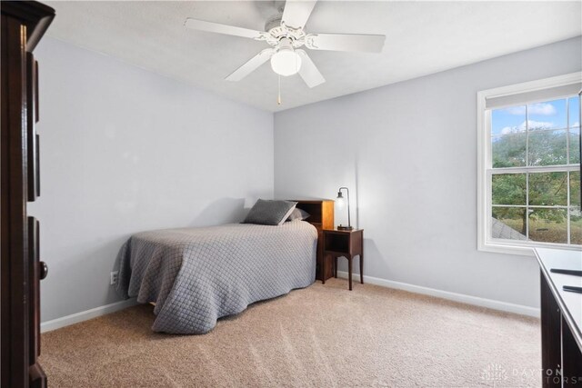 25 Huntley Ct, Springboro, OH 45066 - bedroom with carpet floors and a ceiling fan