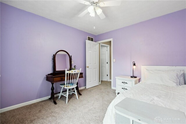 25 Huntley Ct, Springboro, OH 45066 - bedroom featuring light colored carpet and ceiling fan