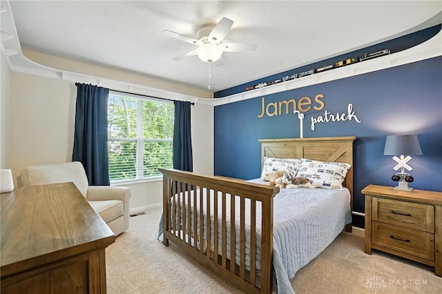 3109 Running Deer Trl, Franklin Twp, OH 45005 - carpeted bedroom with baseboards and ceiling fan