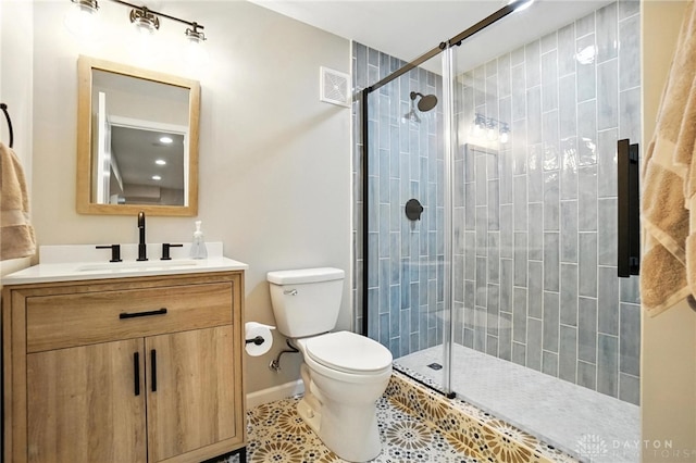 3109 Running Deer Trl, Franklin Twp, OH 45005 - bathroom featuring vanity, tiled shower, and tile patterned floors