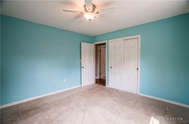 187 Cheltenham Dr, Washington Twp, OH 45459 - unfurnished bedroom with carpet flooring, a closet, and ceiling fan