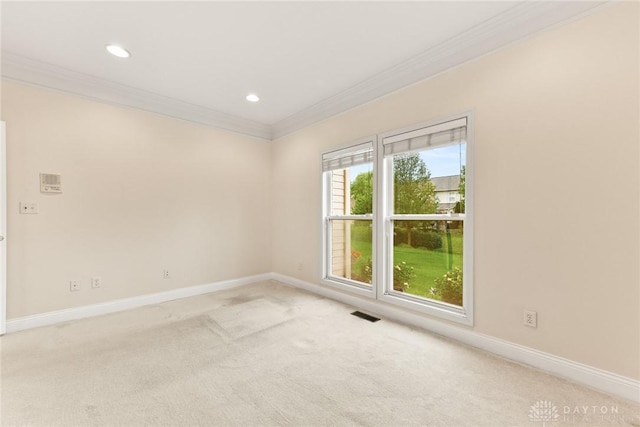 9764 Olde Georgetown Way, Dayton, OH 45458 - unfurnished room with crown molding, carpet flooring, and recessed lighting