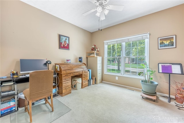 866 Deer Run Rd, Centerville, OH 45459 - office featuring ceiling fan and carpet floors