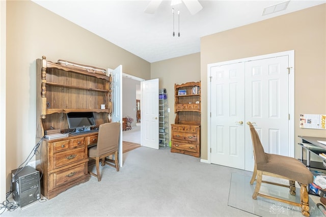 866 Deer Run Rd, Centerville, OH 45459 - office with a ceiling fan and carpet flooring