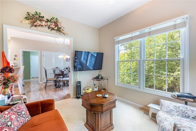 866 Deer Run Rd, Centerville, OH 45459 - living room featuring a chandelier and baseboards