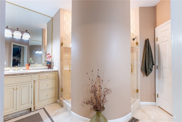 866 Deer Run Rd, Centerville, OH 45459 - full bathroom with a shower stall, tile patterned floors, and vanity