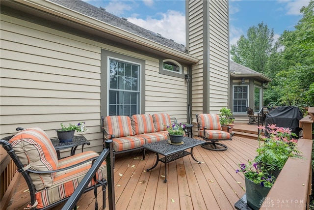 866 Deer Run Rd, Centerville, OH 45459 - deck with an outdoor living space and area for grilling