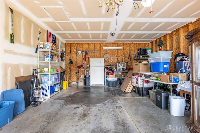 30 Salem Dr, Springboro, OH 45066 - garage with freestanding refrigerator