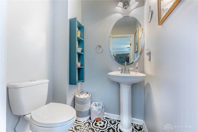 30 Salem Dr, Springboro, OH 45066 - half bathroom with toilet and baseboards