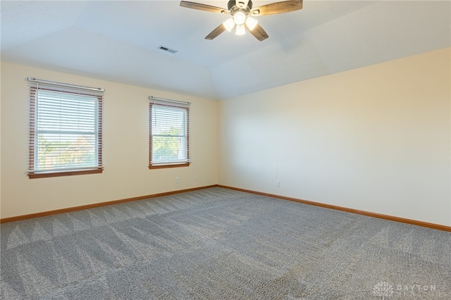 2610 Yorktown Ct, Beavercreek, OH 45434 - unfurnished room featuring carpet floors, ceiling fan, and lofted ceiling