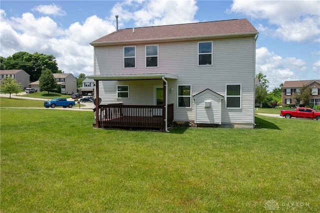 2710 Zoellners Way, Fairfield Twp, OH 45011 - rear view of property with a wooden deck and a yard