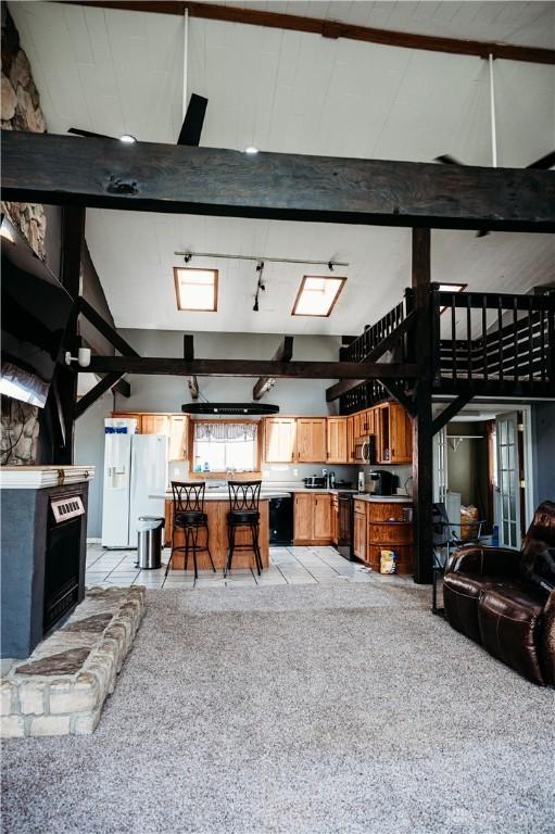 916 Wilson Rd, Troy, OH 45373 - living area with a fireplace
