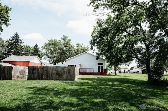 916 Wilson Rd, Troy, OH 45373 - view of yard featuring a wooden deck