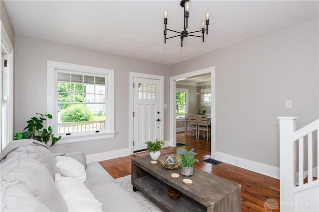 331 Illinois Ave, Dayton, OH 45410 - living room with a chandelier and wood finished floors