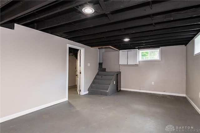 331 Illinois Ave, Dayton, OH 45410 - basement featuring baseboards and stairs