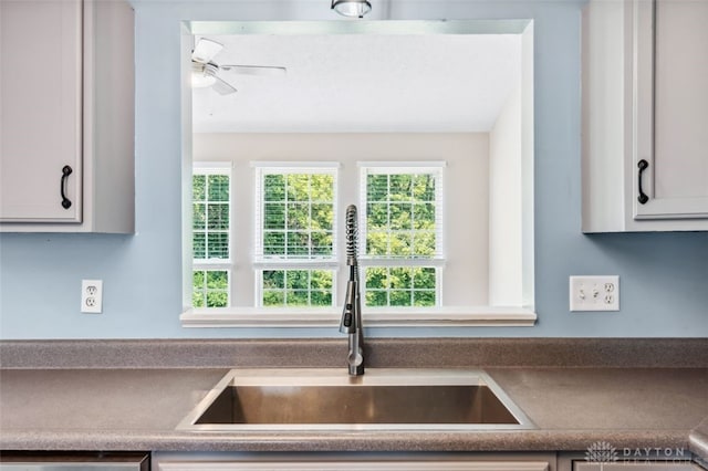 110 Easton Manor Dr, Monroe, OH 45050 - kitchen featuring a ceiling fan and dishwashing machine