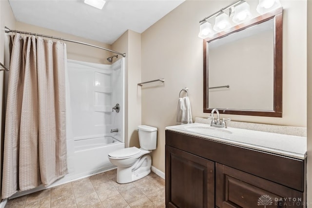 110 Easton Manor Dr, Monroe, OH 45050 - full bath with shower / bath combo with shower curtain, vanity, and tile patterned flooring