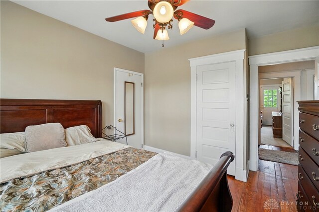 2344 Quatman Ave, Norwood, OH 45212 - bedroom with wood-type flooring and ceiling fan