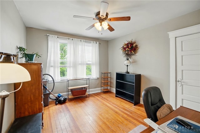 2344 Quatman Ave, Norwood, OH 45212 - office area featuring ceiling fan and light wood finished floors