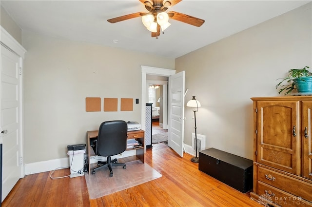 2344 Quatman Ave, Norwood, OH 45212 - office with ceiling fan and light wood-style flooring