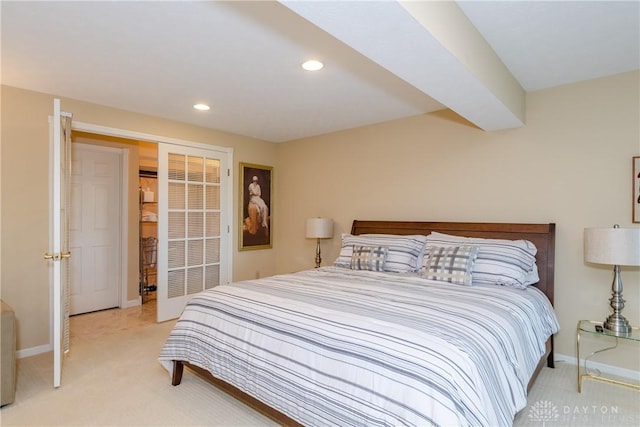 3917 E Summit Ridge Dr, Beavercreek, OH 45430 - bedroom with light colored carpet and recessed lighting