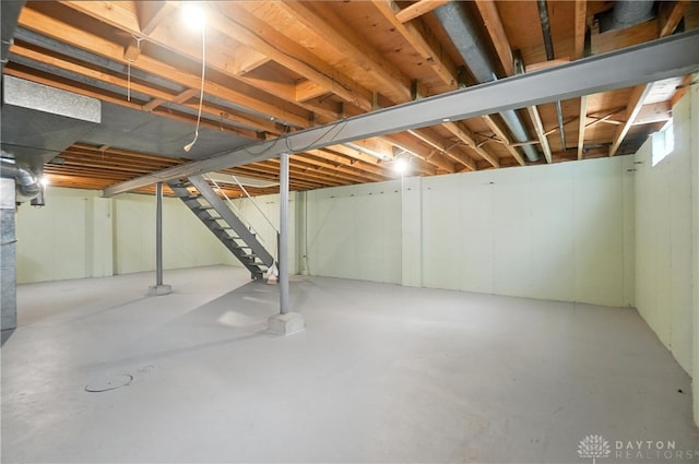 1023 Hilliard Dr, Delhi Twp, OH 45238 - unfinished below grade area with stairs