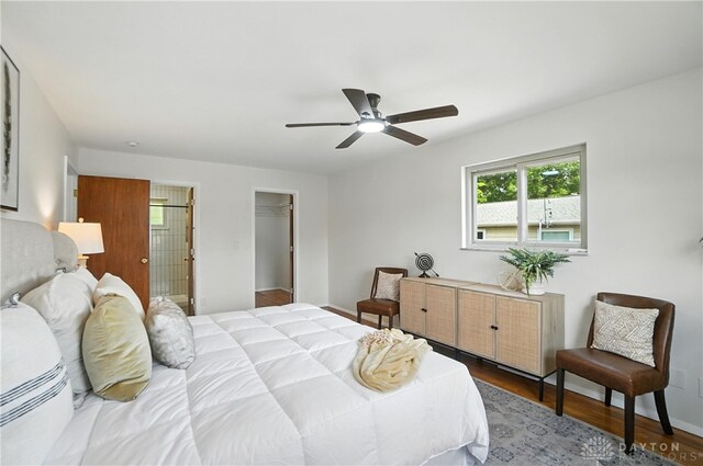 1023 Hilliard Dr, Delhi Twp, OH 45238 - bedroom with wood finished floors and ceiling fan