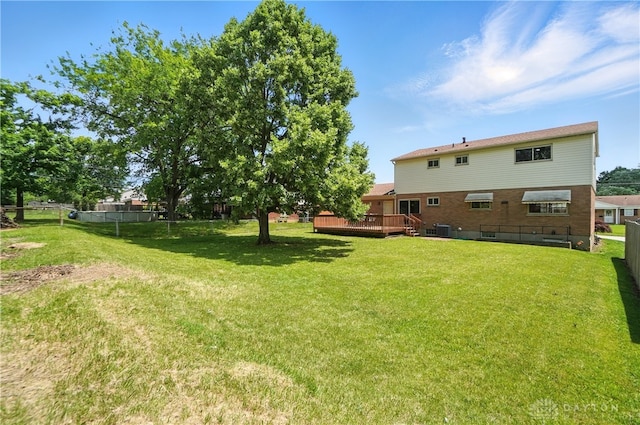 1023 Hilliard Dr, Delhi Twp, OH 45238 - view of yard with a wooden deck
