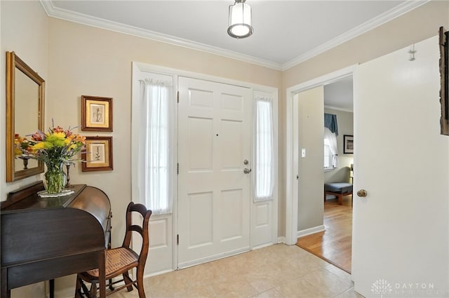 1804 Schirm Dr, Middletown, OH 45042 - entryway with healthy amount of natural light, ornamental molding, and light tile patterned floors