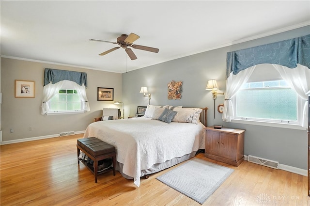 1804 Schirm Dr, Middletown, OH 45042 - bedroom featuring wood finished floors, crown molding, and ceiling fan