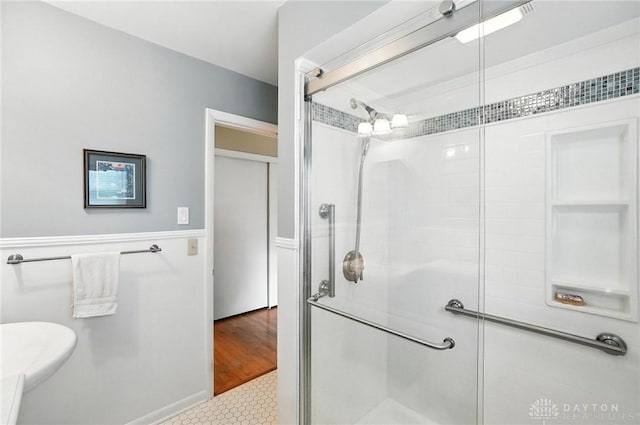 1804 Schirm Dr, Middletown, OH 45042 - full bathroom with a stall shower and tile patterned flooring
