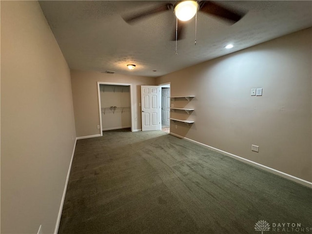 523 Newport Rd, Xenia, OH 45385 - unfurnished bedroom featuring a textured ceiling, carpet, and ceiling fan