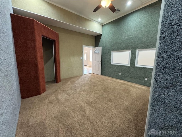523 Newport Rd, Xenia, OH 45385 - carpeted spare room with crown molding and ceiling fan