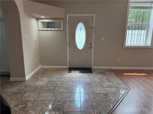 523 Newport Rd, Xenia, OH 45385 - entrance foyer with baseboards and arched walkways