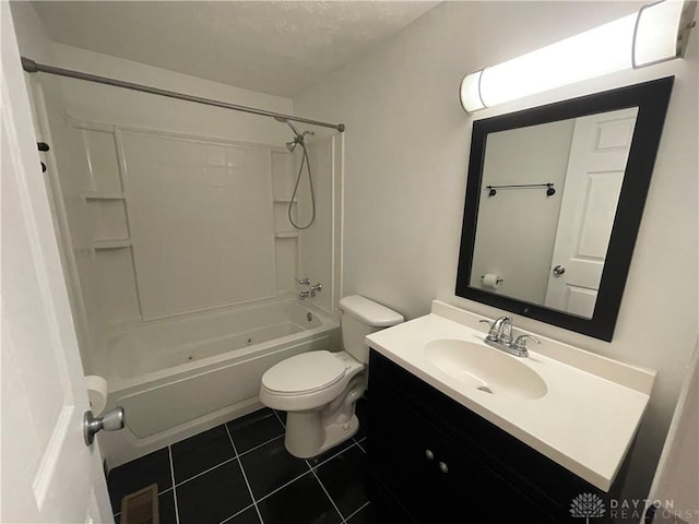 2133 Chapel Dr, Fairborn, OH 45324 - bathroom with bathing tub / shower combination, vanity, and tile patterned floors