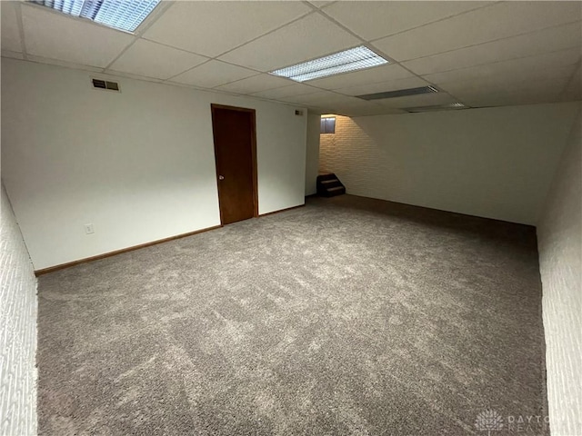 2133 Chapel Dr, Fairborn, OH 45324 - finished below grade area with a paneled ceiling and carpet