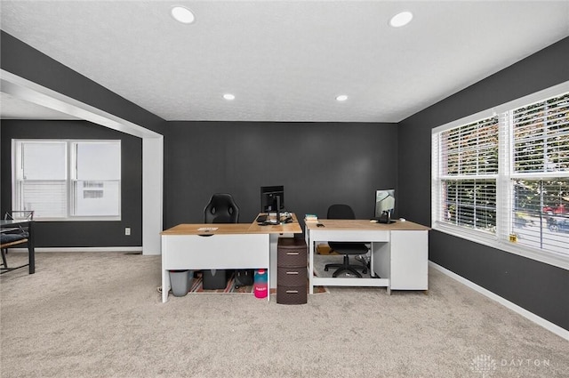 2858 Willow Ridge Dr, Colerain Twp, OH 45251 - carpeted office space with baseboards and recessed lighting