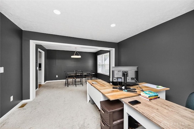 2858 Willow Ridge Dr, Colerain Twp, OH 45251 - home office featuring carpet floors and recessed lighting