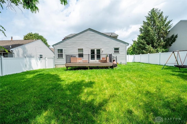 2858 Willow Ridge Dr, Colerain Twp, OH 45251 - back of property with a deck and a fenced backyard