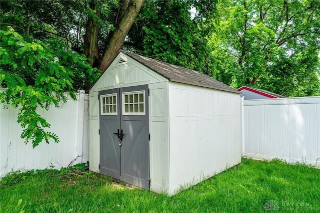 2858 Willow Ridge Dr, Colerain Twp, OH 45251 - view of shed featuring a fenced backyard