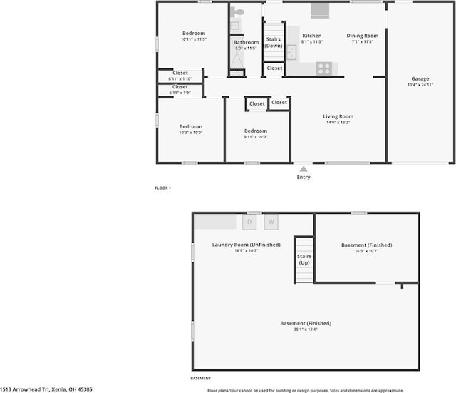 1513 Arrowhead Trl, Xenia, OH 45385 - view of home floor plan