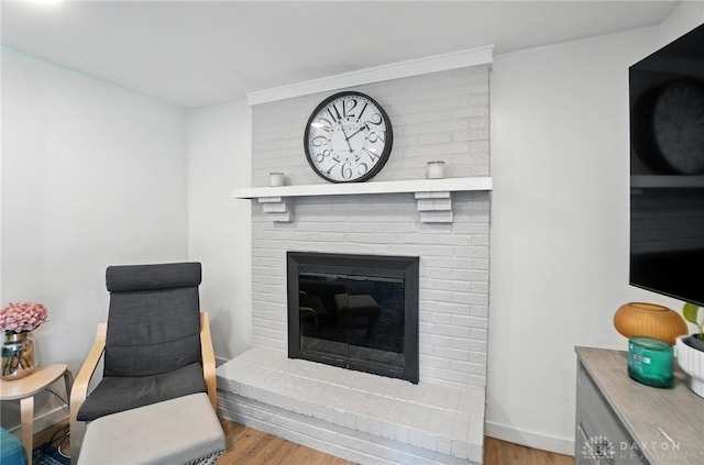 1424 Hillary Ln, Mason, OH 45040 - living room with wood finished floors and a brick fireplace