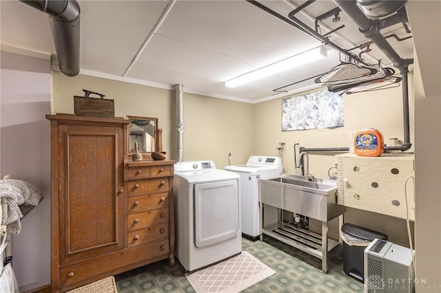 2817 Whittier Ave, Dayton, OH 45420 - washroom with washing machine and dryer and carpet flooring