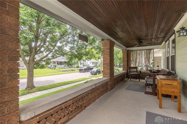 2817 Whittier Ave, Dayton, OH 45420 - porch featuring ceiling fan and a residential view